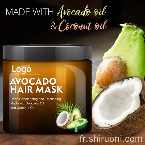 Masque capillaire à l&#39;huile de noix de coco d&#39;avocat pour les cheveux secs et abîmés